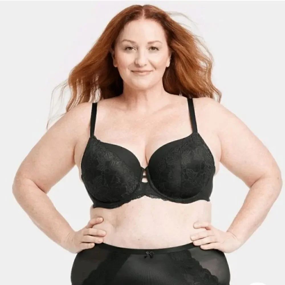 Auden NWT size 46D black lace bra - Balconette Coverage Underwire lightly lined